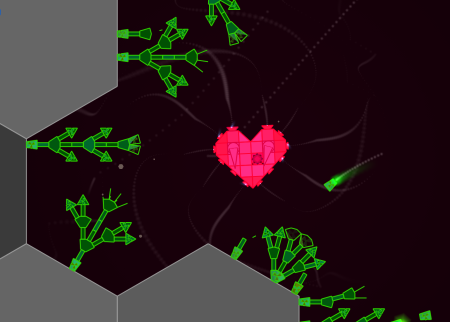 A lonely heart pauses near some space plants